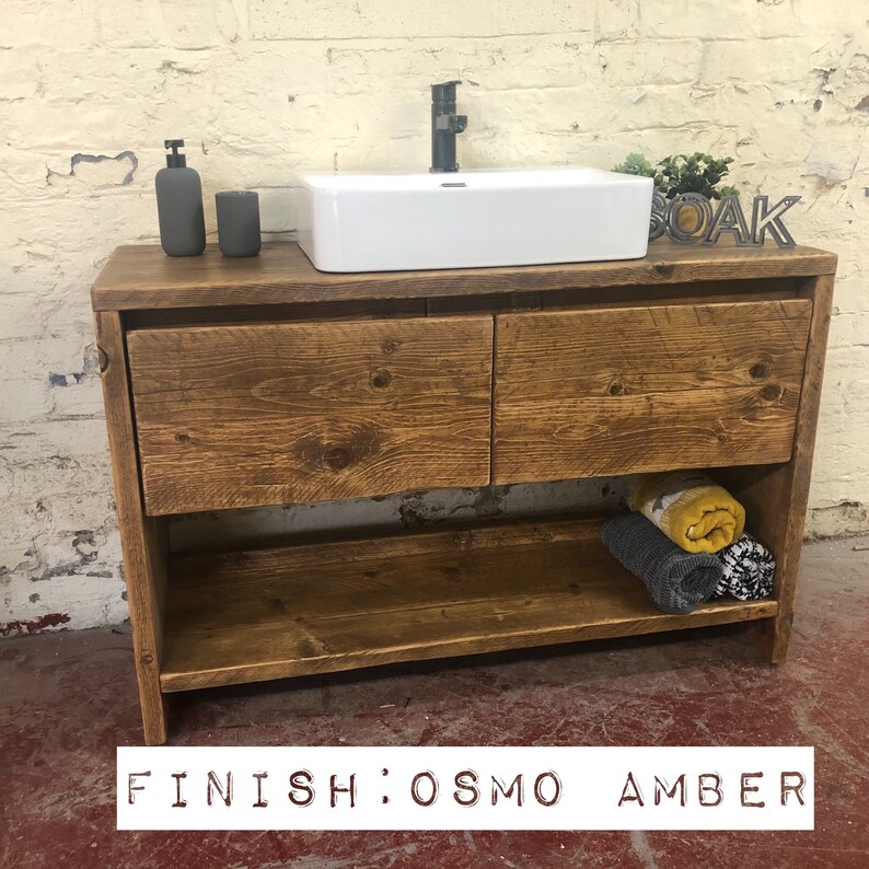 GLASGOW Reclaimed Wooden Vanity Unit Wood Bathroom Vanity Etsy