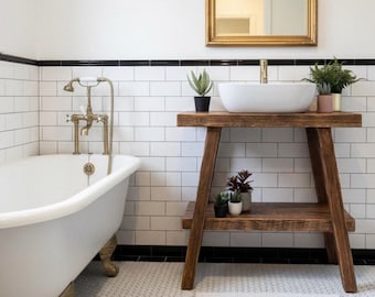 MULLION | Handmade Rustic Pine Furniture | Solid Timber Vanity Unit | Wooden Bathroom Furniture