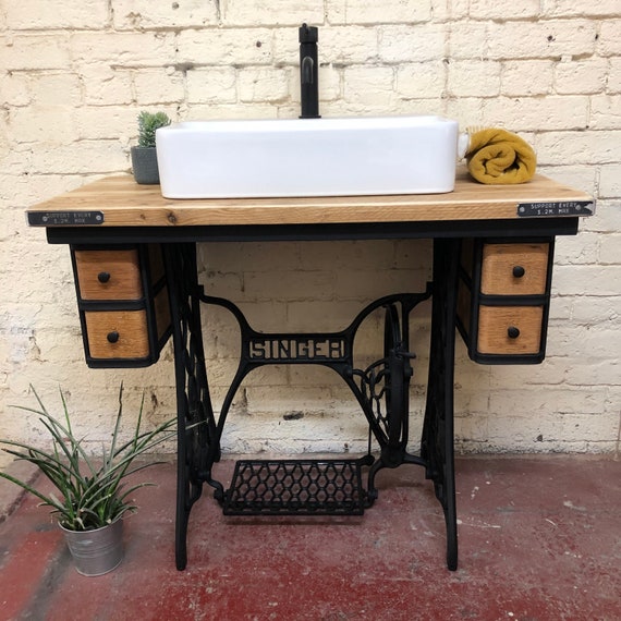 SOLD Vintage Singer cast Iron Washstand complete