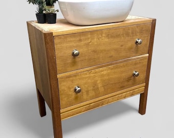 BANBURY | IN STOCK | Quick Delivery | Solid Iroko 2 Drawer Chest | Solid Iroko | Iroko Bathroom Furniture | Solid Iroko Vanity Unit