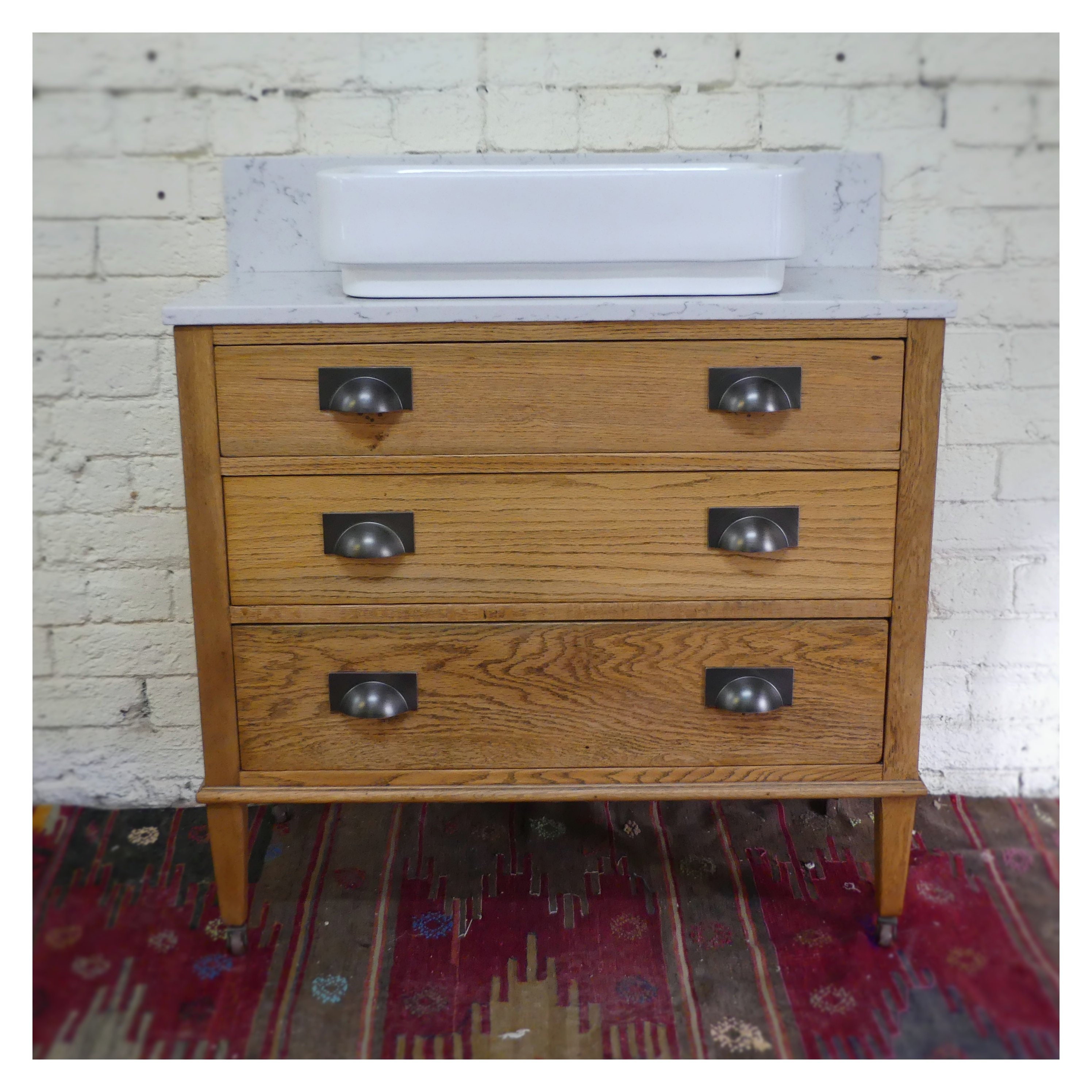 VINTAGE Bathroom Vanity Chest of drawers Etsy