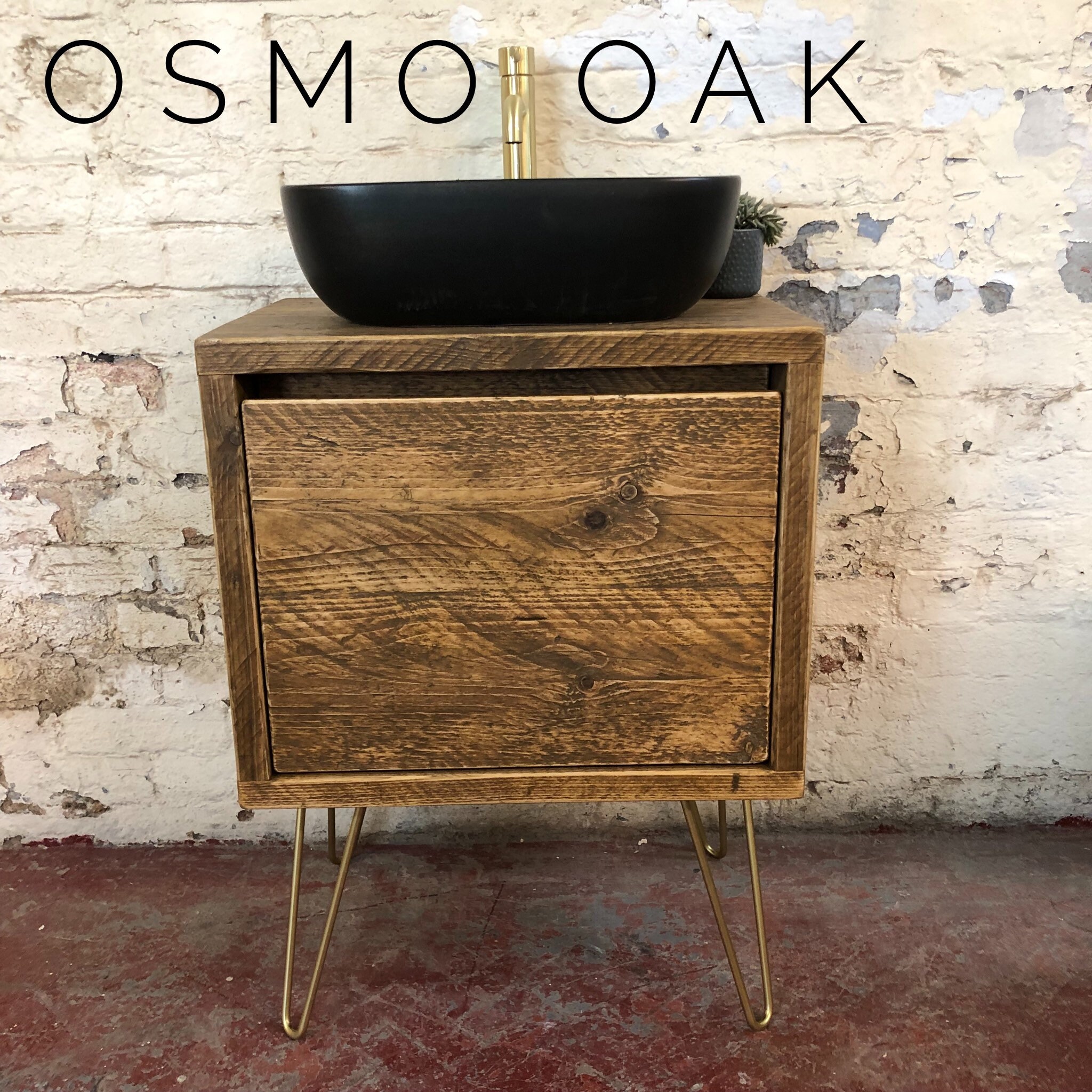 WIMBLEDON 2 Handmade Reclaimed Timber Bathroom Vanity Including