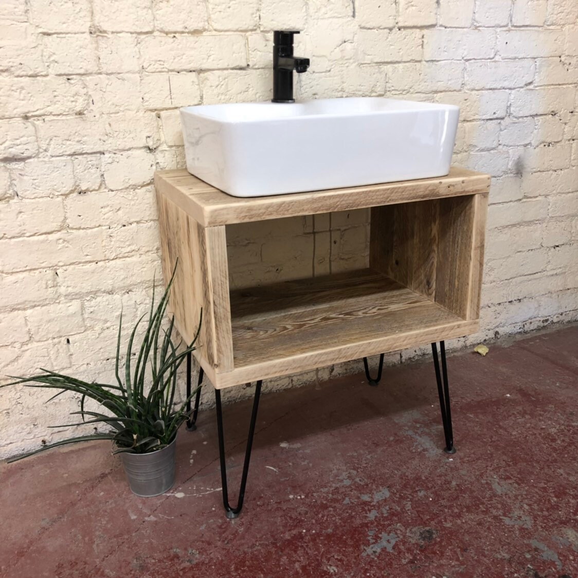 THAMES Handmade Bathroom Furniture Bathroom Rustic Vanity Upcycled Bathroom