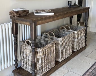 Handmade Reclaimed Wood Console Table | Rustic Sofa Table