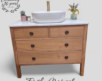 AYLESBURY | Classic Oak 4 Drawer Chest | Solid Oak | Reclaimed Oak | Oak Bathroom Furniture | Solid Oak Vanity Unit | Oak Furniture