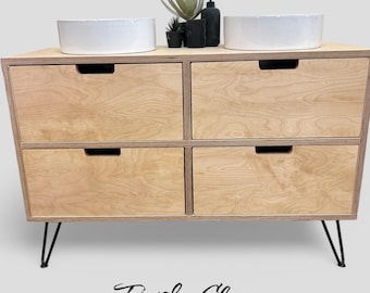 CONGLETON | Solid Birch Ply Vanity Unit | Birch Ply Bathroom Furniture | Solid Birch Ply | Handmade Birch Ply Furniture |