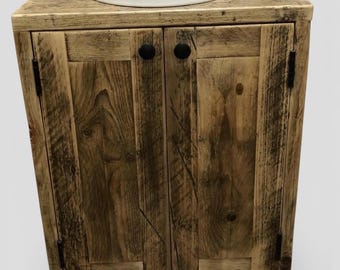 YORK | IN STOCK Handmade Reclaimed Timber Basin Unit |  Double Door Unit