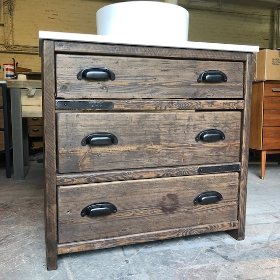 LANCASTER | Reclaimed Timber Bathroom Vanity Unit.