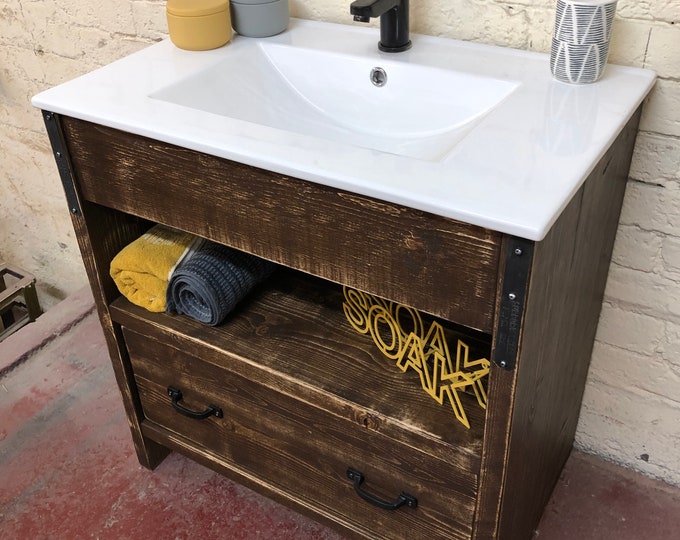 CHELSEA |  Handmade Bathroom Furniture | Bathroom cabinet | Rustic Vanity | Upcycled Bathroom Furniture | Bathroom Vanity Unit | Wash Stand