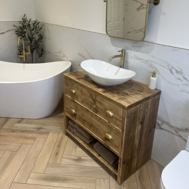 ABINGDON Handmade Wooden Furniture Bathroom Vanity Unit With Storage