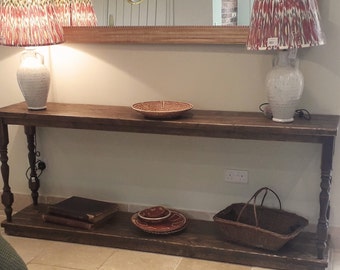 DUXBURY | Handmade Home Furniture | Custom Sofa Table | Rustic side board | Solid Wood Side board | Console Table | Natural Solid Wood Table