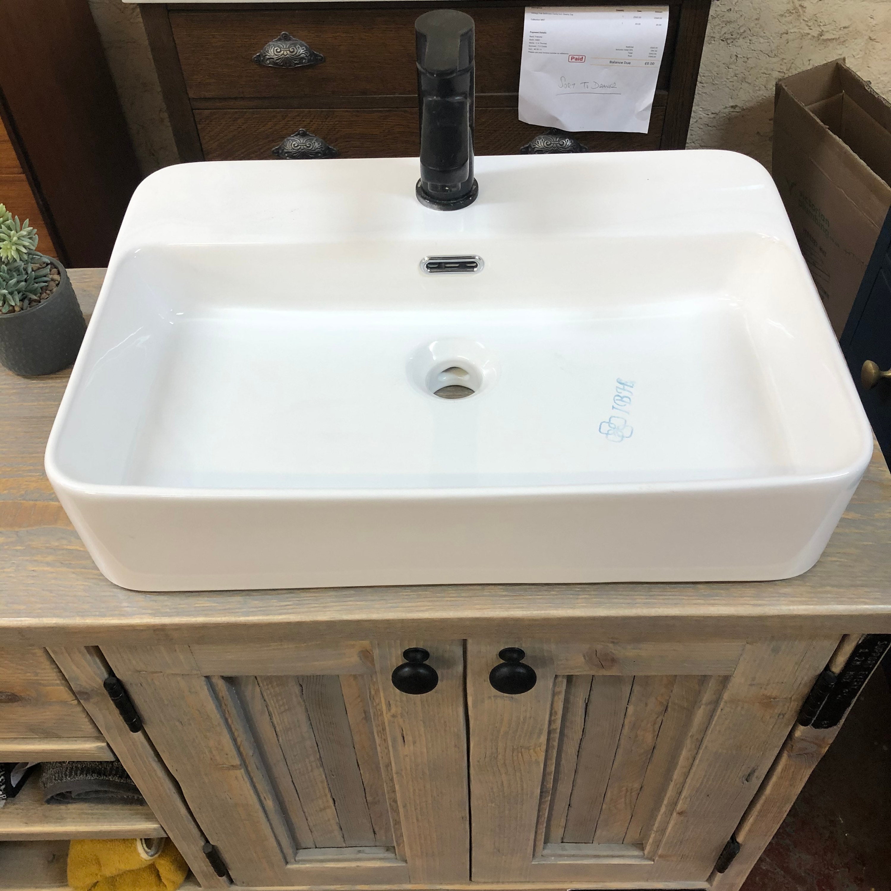 Ready To Ship EdinburghReclaimed Wood Vanity Includes basin Wood