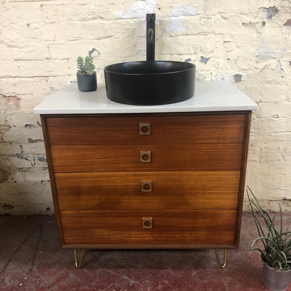 SOLD OUT | G Plan Form Five Bathroom Vanity Including Quartz Worktop