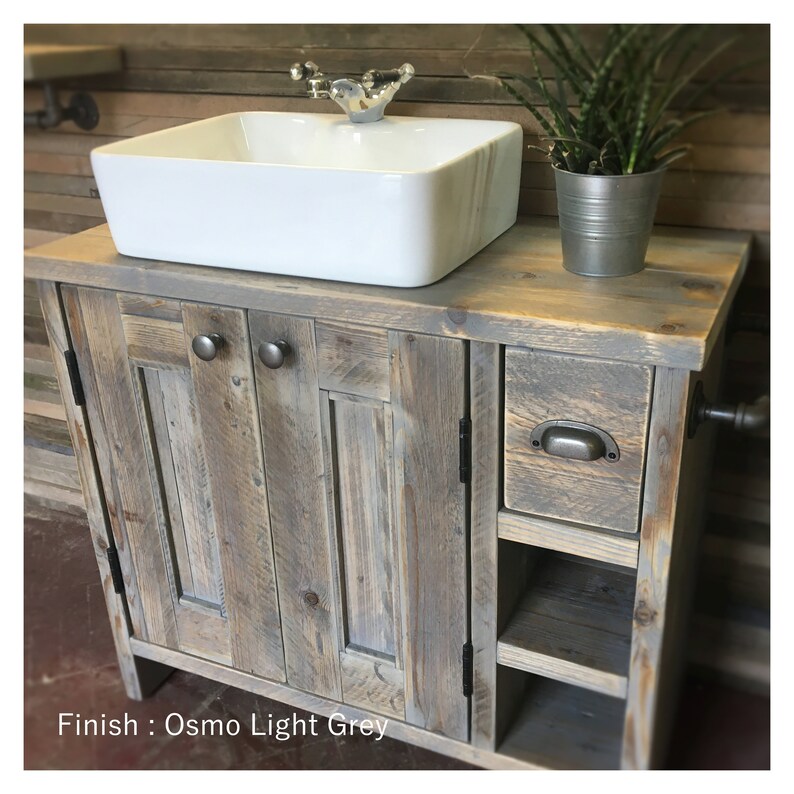Edinburgh Reclaimed Wood Bathroom Vanity Farmhouse For Sink Rustic With Drawers Wash Stand