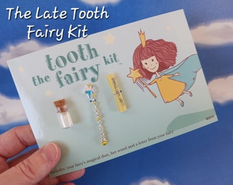 Late Handmade Tooth Fairy Kit: Includes Handmade Wand, Fairy Dust, and Note from the Tooth Fairy