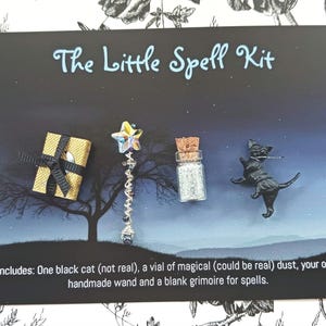 Handmade Little Spell Kit: Witch Wand, Grimoire, Magic Dust