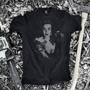 Vampira T-Shirt: Hand-Printed Cult Classic Horror Host