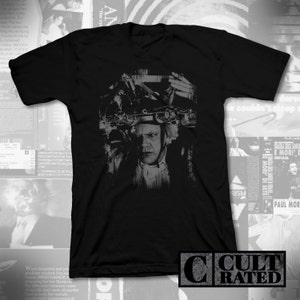 back to the future - doc brown - black t-shirt - grey print