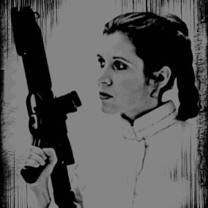 princess leia, star wars, black shirt, unisex tee, grey print, carrie fisher