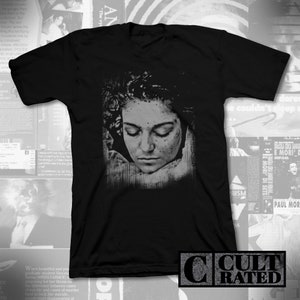 twin peaks - laura palmer, wrapped in plastic, black shirt, grey print, unisex tee, 80s TV