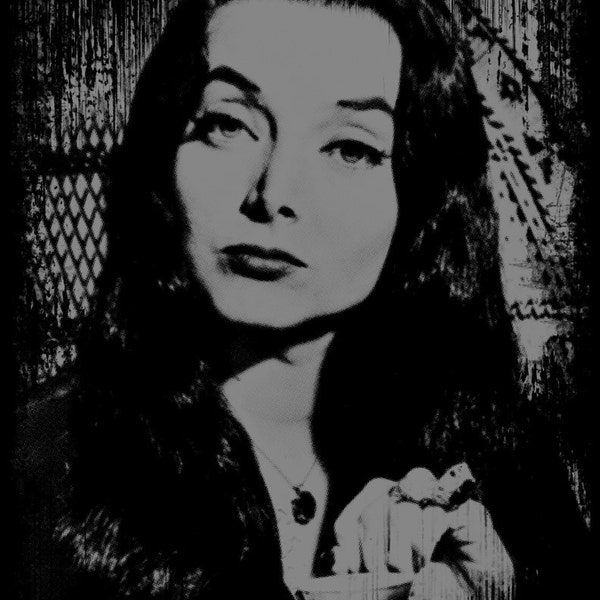 the addams family - morticia addams - hand printed tshirt - cult classic tshirt