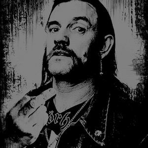 lemmy - black t-shirt - grey print on black tee OR black print on black tee