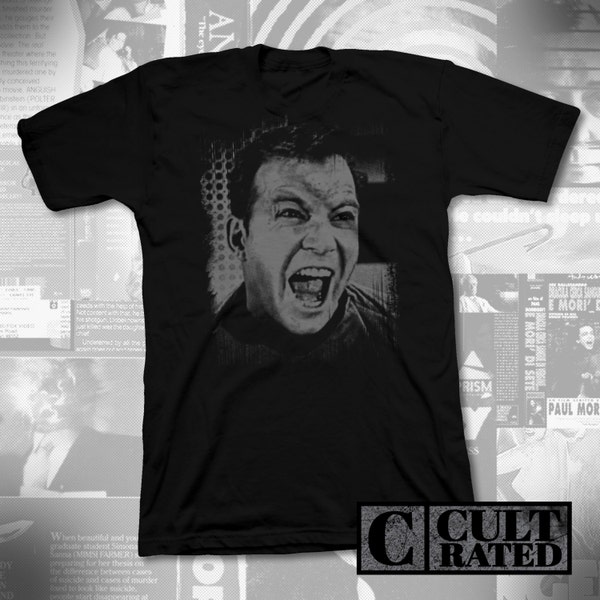 star trek - captain kirk - black t-shirt - crazy kirk - william shatner