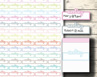 Script Meeting Reminder Planner Stickers (Digital Download)