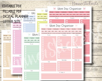Work Day Organizer: Printable To-Do List (Editable PDF)