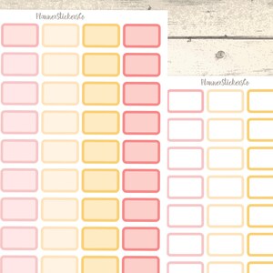 half box thick border Pastel blank and fading set, Erin Condren printable Planner Stickers,Pastel Planner Stickers, halfbox set
