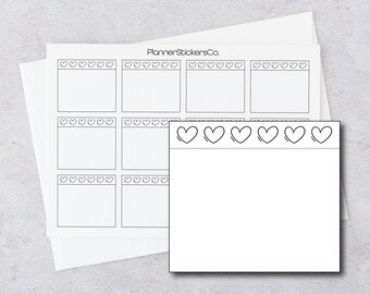 Heart Half Box Stickers: Minimalist Planner Stickers