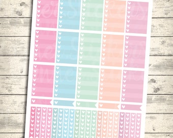 Pastel Ombre Heart Checklist Stickers: Mambi Happy Planner (Digital Download)