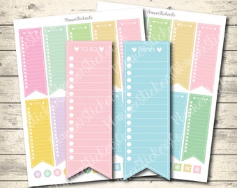 Erin Condren Planner Stickers: To Do Checklist, Notes (Digital Download)