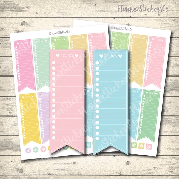 Sidebar Checklist, To Do Checklist, Notes stickers, Erin Condren Planner Printable Stickers, Instant Download Jpeg + Pdf +Png