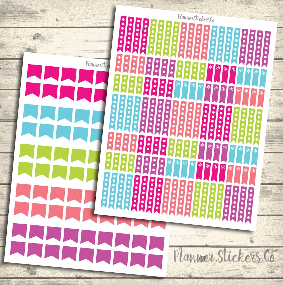 Colorful Flag Checklistsbox Flags Printable Planner Stickers - Etsy