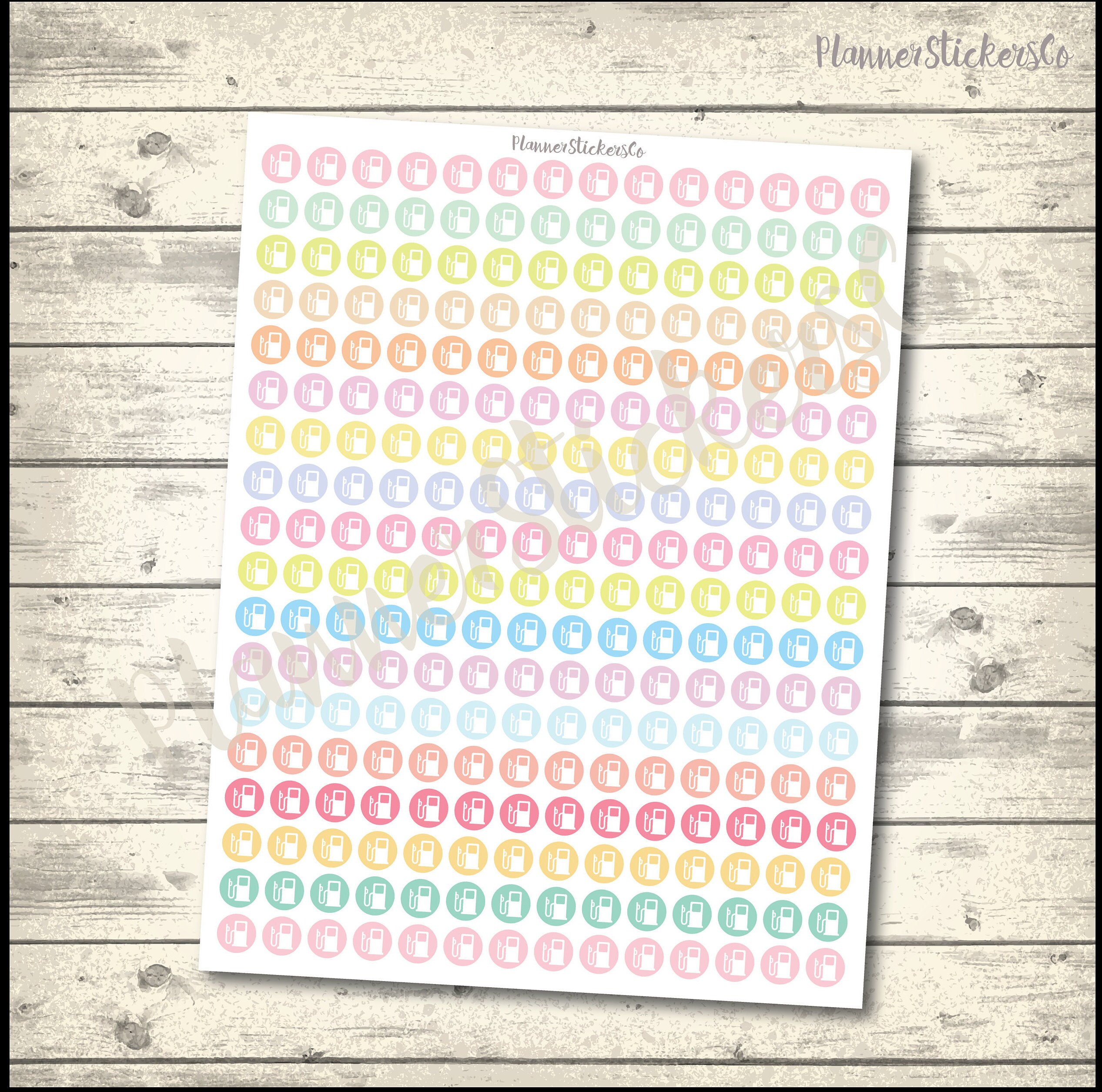 Gas Stickers, Gas Pump Station Printable Planner Stickers, Functional ...