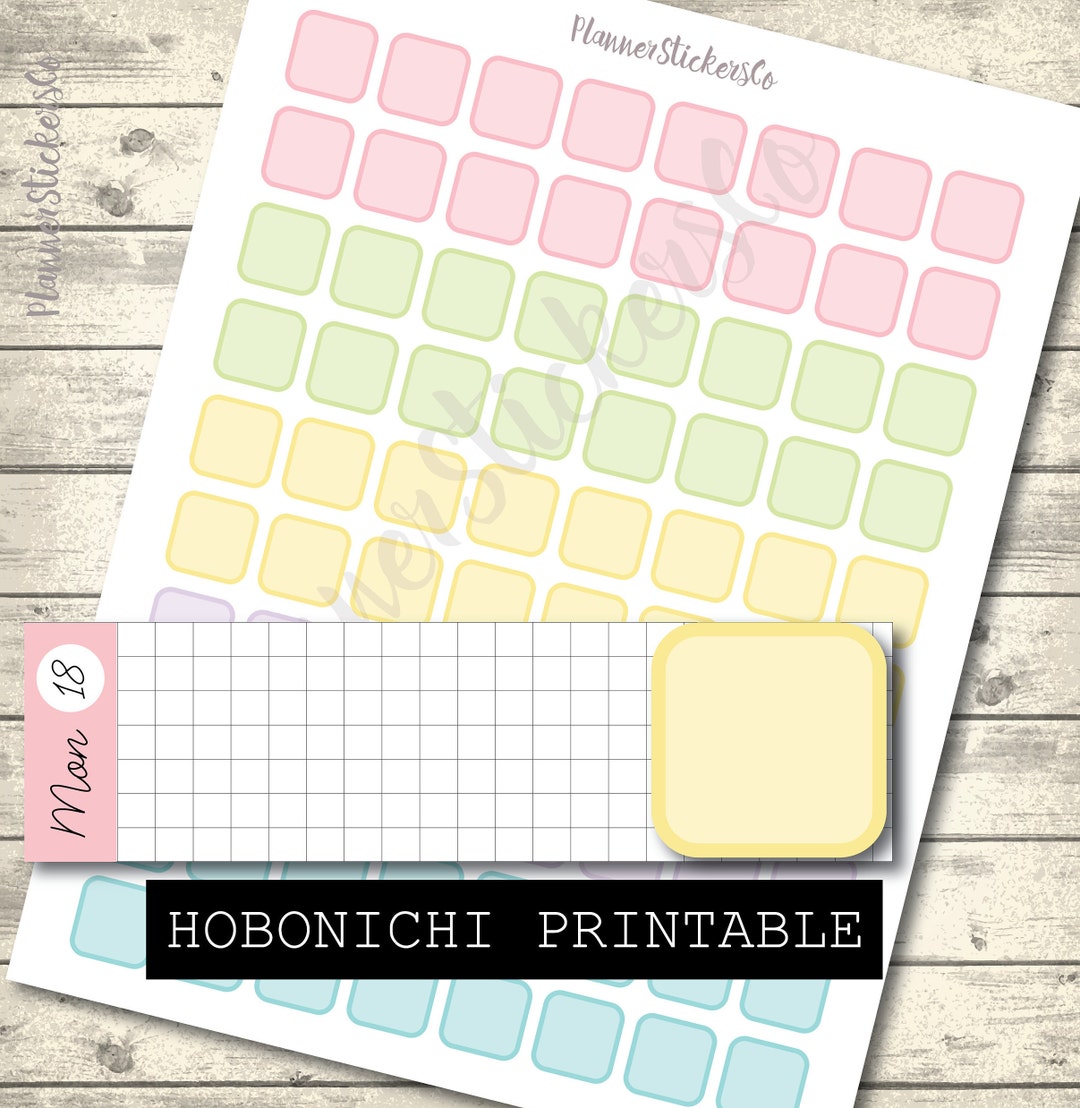 Hobonichi Weeks Printable Stickers, Full Boxes, Hobo Weeks Boxes, FREE ...