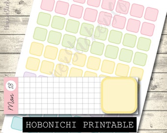 Hobonichi Weeks Printable Stickers: Full Boxes (Silhouette Cut files)