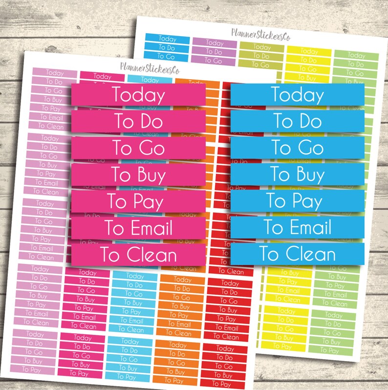 Planner Vibrant Colorful Header Stickers Set Instant Download MDN Headers Erin Condren Printable Planner Stickers Eclp Mdn