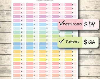 Bill Due Planner Stickers: Pastel Financial Tracker (Digital Download)