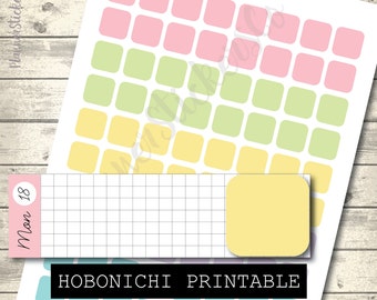Hobonichi Weeks Planner Stickers: Full Boxes (Digital Download)