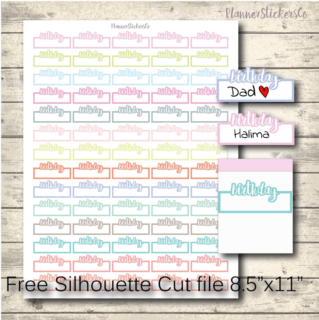Script Birthday Reminder Planner Stickers (digital Download) - Etsy