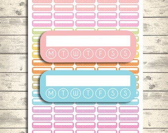 Pastel Habit Tracker Stickers: Weekly Planner (Digital Download)