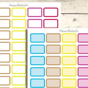 Half Box Thick Border Colorful Blank and Fading KIT,Erin Condren printable Planner Stickers, colorful Stickers, halfbox set