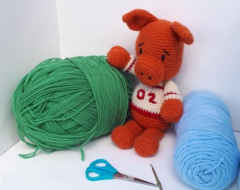 Crochet Amigurumi Pig fun handmade stuff animal plush toy