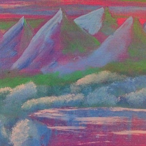 Sunset on purple mountains