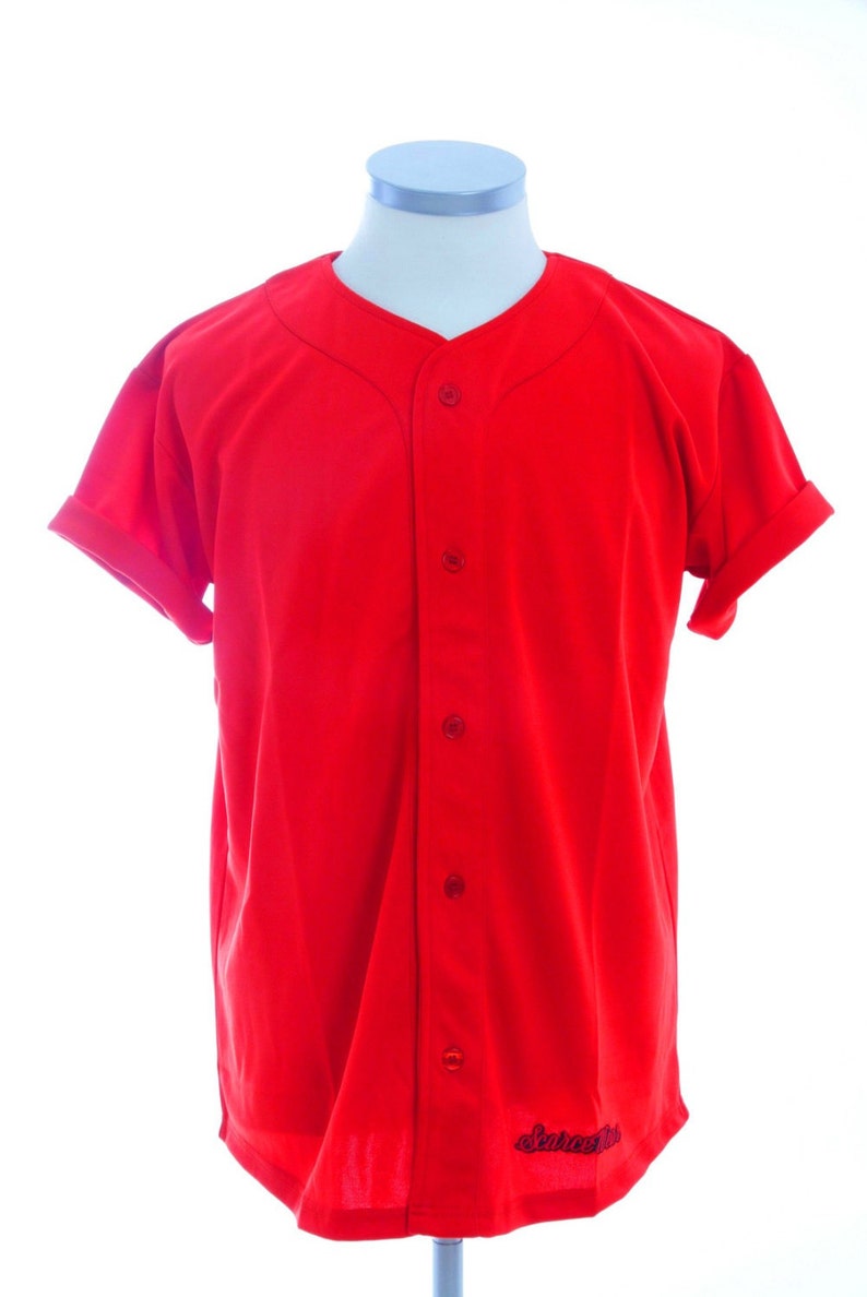 plain red baseball jersey