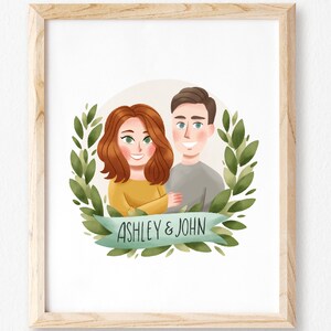 Family Portrait Illustration, Custom Illustrated Portrait, Custom Couple Portrait, Custom Family Portrait,  Wedding Gift, Portrait Gift