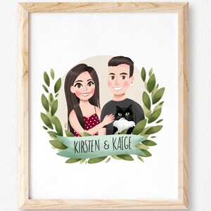 Digital Custom Illustrated Portrait, Custom Couple Portrait, Custom Family Portrait, Illustrated Family Portrait, Wedding Gift, Gift