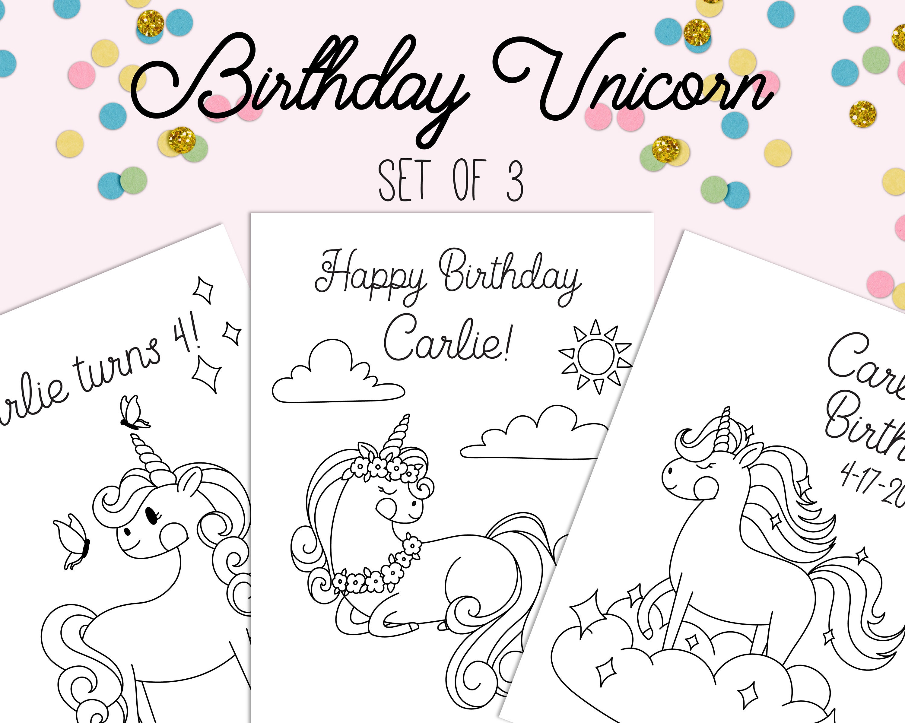 birthday unicorn coloring pages birthday unicorn coloring pages